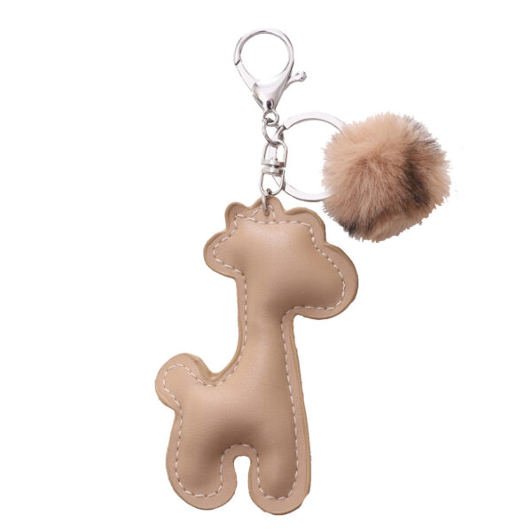 oly-dbfb3c30f067a36c94c5af5a1704574a Wholesale Casual Cartoon Pu Leather Girae Keychain Cute Bag Pendant Cole Key Chain Car Lock Buckle