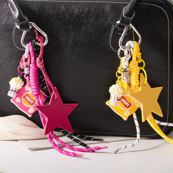 Wholesale Star Popcorn Potato Chips Bag DIY Keychain Pendant