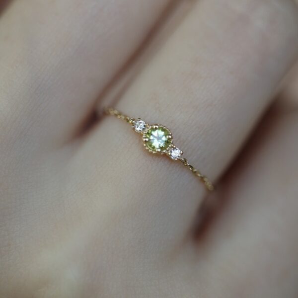 Wholesale S925 Jasmine Gold Olive Adjustable Chain Sterling Silver Ring Women's Color-free Japanese Niche High-end Jewelry