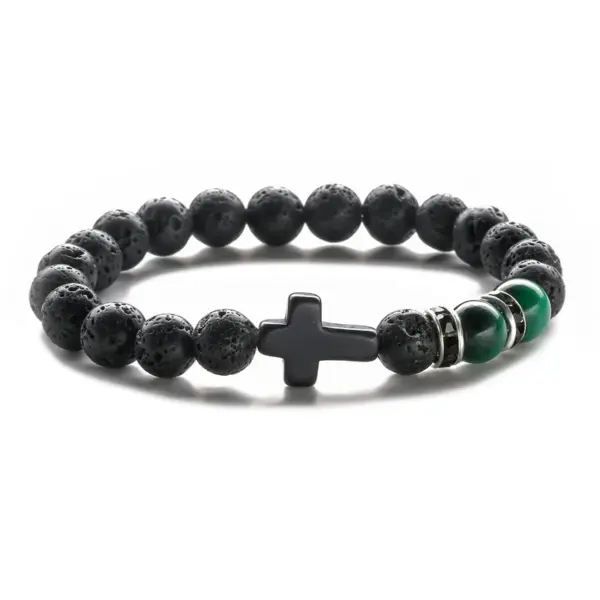 Wholesale Ethnic Style Cross Natural Stone Beaded Bracelets