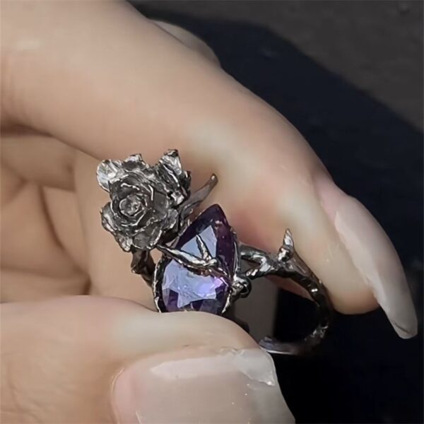 oly-dc0236b324bd9ecee1caca0bca64021d Wholesale "The world is dirty, sin and love sing the same song" INTJ black rose impression ring art hand-made food ring