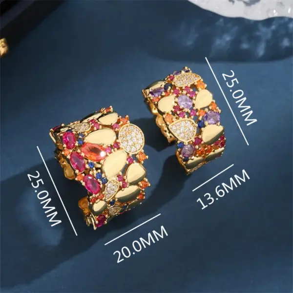 Wholesale Copper 18K Gold Plated Glam Luxurious Classic Style Plating Inlay Irregular Zircon Open Rings
