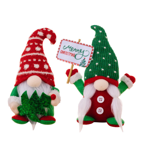Wholesale Hobbe New Christmas Decorations Cactus Goblin Dwarf Ornaments Knitted Curved Hat Christmas Tree Faceless Doll