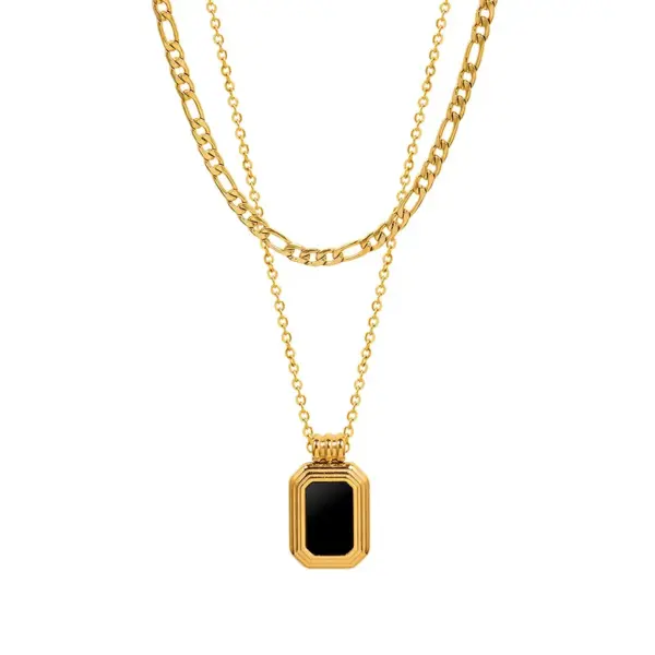 PVD Coated Real Gold Plated 18K Gold Geometric 304 Stainless Steel Fashion Waterproof Non Tarnish 304 Stainless Steel Necklace