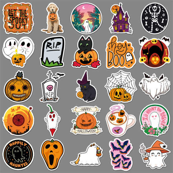 oly-dc0f9f4900de4ad0dd2d54318ff979e4 Wholesale 50PCA/PACK Halloween Graffiti Personality Cartoon Holiday DIY Sticker