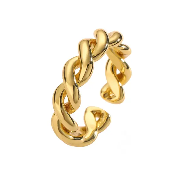 Wholesale Ig Style Classic Style Geometric Copper Plating 18k Gold Plated Open Rings