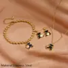 Wholesale 304 Stainless Steel Bear PVD Coated 18K Real Gold Plated Princess Cute Waterproof Non Tarnish Jewelry Set