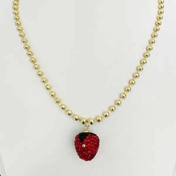 Copper Strawberry Pendant Necklace