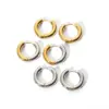 PVD Coated Real Gold Plated 18K Gold Color Block Solid Color 201 Stainless Steel IG Style Waterproof Non Tarnish Hoop Earrings