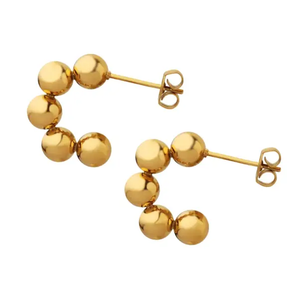 304 Stainless Steel C Shape PVD Coated 18K Gold Plated Real Gold Plated 18K Gold Casual Simple Style Waterproof Non Tarnish Plating Gold Sier Ear Studs