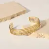 Wholesale PVD Coated Real Gold Plated 18K Gold Animal Leaf 304 Stainless Steel Elegant Streetwear Waterproof Non Tarnish 304 Stainless Steel Wristband Bangle