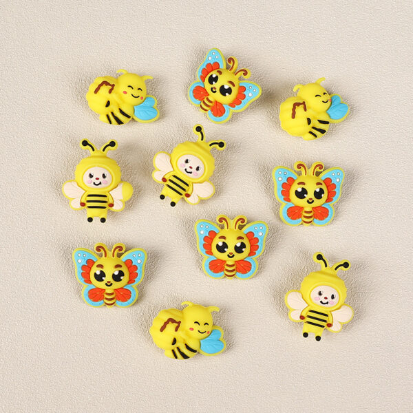 Wholesale Cartoon Bee Silicone Beads