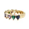 Wholesale Fashion Heart-shaped Copper Inlaid Zircon Ring Wholesale