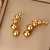 Ion Plating (IP) 18K Gold Plated Beads Solid Color 304 Stainless Steel Classic Style Waterproof Non Tarnish Ear Studs