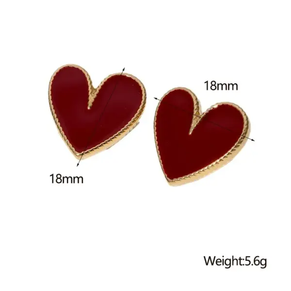 304 Stainless Steel Heart Shape PVD Coated 18K Real Gold Plated 18K Gold Sweet Simple Style Waterproof Non Tarnish Plating Ear Studs