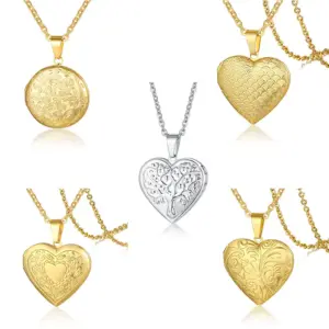 Wholesale Jewelry Fashion Letter Heart Shape 201 Stainless Steel 18K Gold Plated Plating Stainless Steel Necklaces