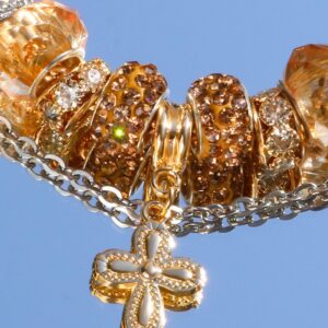 Diy golden flower adjustable bracelet