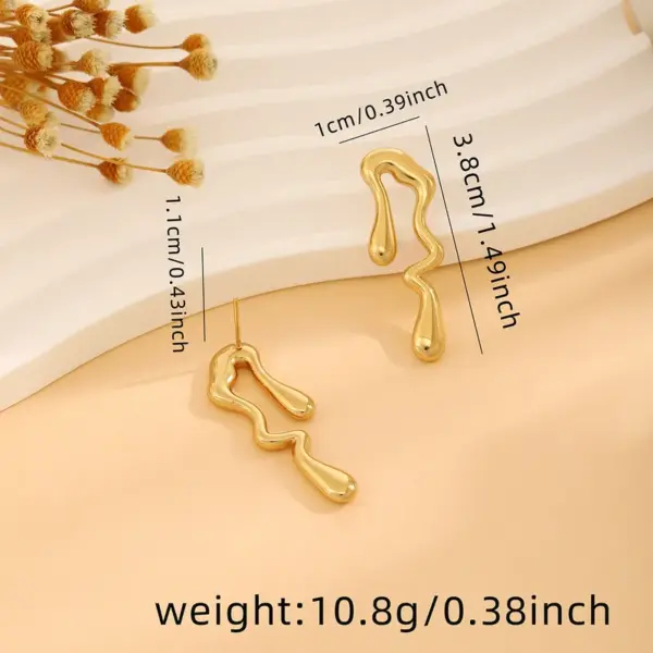 Wholesale 1 Pair Casual Simple Style Streetwear Waves Heart Shape Flower Plating 304 Stainless Steel Ear Studs