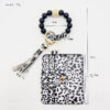 Wholesale Leopard Card Bag Silicone Beads Bracelet Tassel Keychain