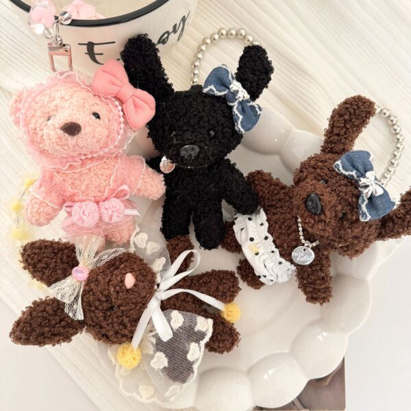 Wholesale Bunny Pendant String Korean Mori Bunny Hanging Chain Cute Bow Pink Coffee New Explosion Bunny Pattern