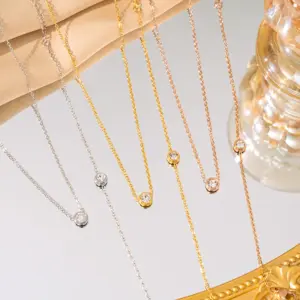 Wholesale Ion Plating (IP) 18K Gold Plated Round 304 Stainless Steel Elegant Glam Luxurious Waterproof Non Tarnish Bracelets Necklace