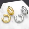 1 Pair Simple Style Round Plating Inlay Copper Zircon 18k Gold Plated Ear Cus