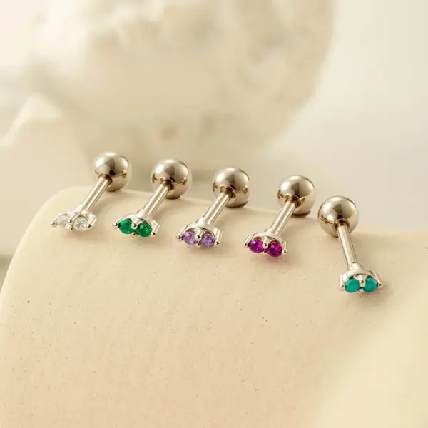 1 Piece 316 Stainless Steel Copper Ear Cartilage Rings & Studs Flower