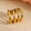 Wholesale PVD Coated Real Gold Plated Semicircle 304 Stainless Steel Modern Style Sweet Waterproof Non Tarnish Ear Cuffs