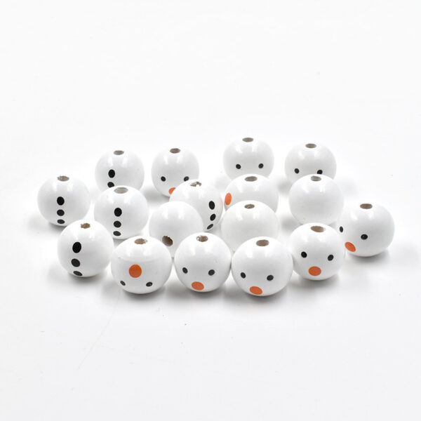 Wholesale 10PCS Christmas 20mm Snowman Wooden Beads Christmas Tree