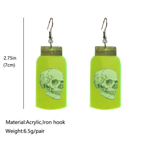 oly-dc792e7c750f1e7c5c739755770d40ee Wholesale Ghost Earrings Fluorescent Acrylic Horror Bottle Skull Earrings
