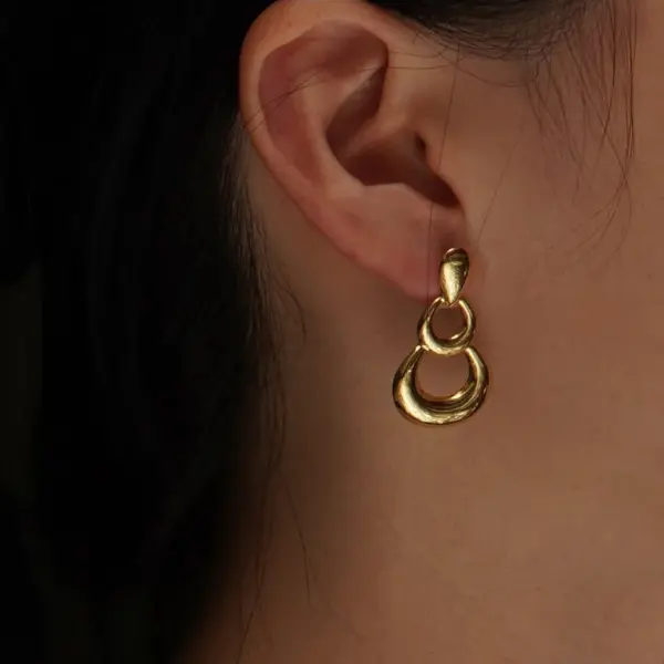 1 Pair Vintage Style Classic Style Circle 304 Stainless Steel Imitation Gold Electroplating Ear Studs