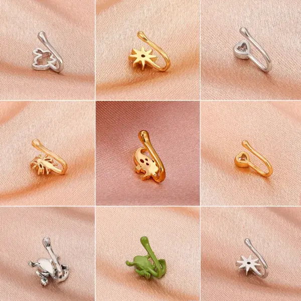 Nose Rings & Studs Retro Fashion U Shape Copper Zircon