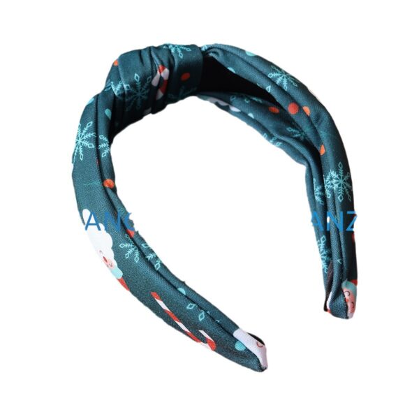 Wholesale Cross-Border New Christmas Party Ladies Headband Printed Santa Claus Holiday Decoration Headband Cross Fabric