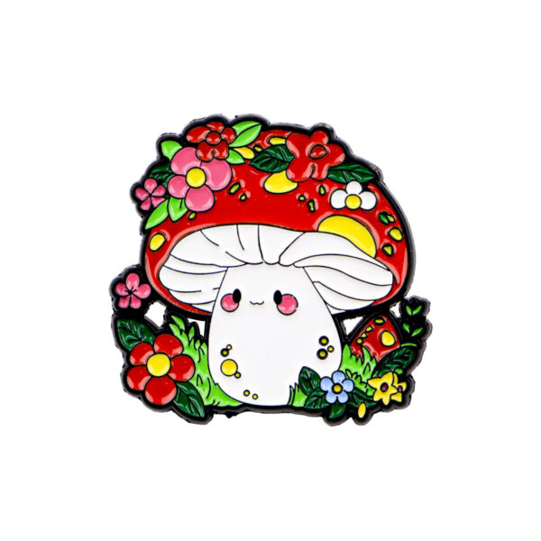 oly-dc87528f52dbde68d9798bd1370c6795 Wholesale Mushroom brooch cartoon metal badge accessory