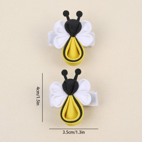 Wholesale children's hair accessories all-match fresh hairpin cute bee ribbon bow hairpin