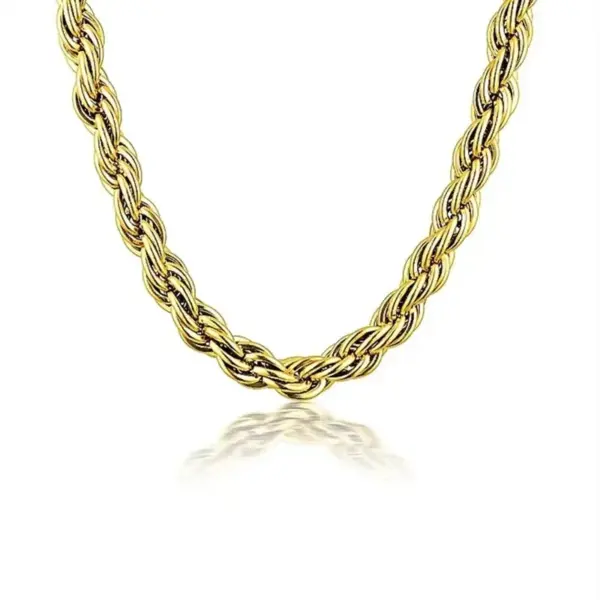 Wholesale PVD Coated Real Gold Plated Solid Color Titanium Steel Retro Simple Style Waterproof Non Tarnish Necklace