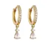 1 Pair Casual Elegant Vacation Water Droplets Plating Inlay Copper Zircon 18k Gold Plated Drop Earrings