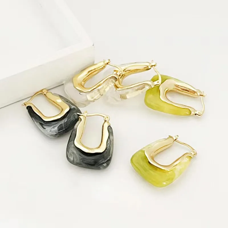 Wholesale 1 Pair Modern Style U Shape Irregular Plating Copper 18k Gold Plated Earrings