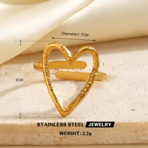 Gold Love Heart-Shaped Ring 2