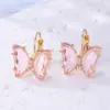 Wholesale 1 Pair Sweet Butterfly Plating Inlay Copper Zircon Gold Plated Earrings