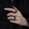 Wholesale Gothic Dark Style Rose Cross Love Ring Women's Niche Design Cold Style Open Ring Couple Ring