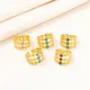 Wholesale 304 Stainless Steel Simple Style Inlay Round Artificial Gemstones Rings