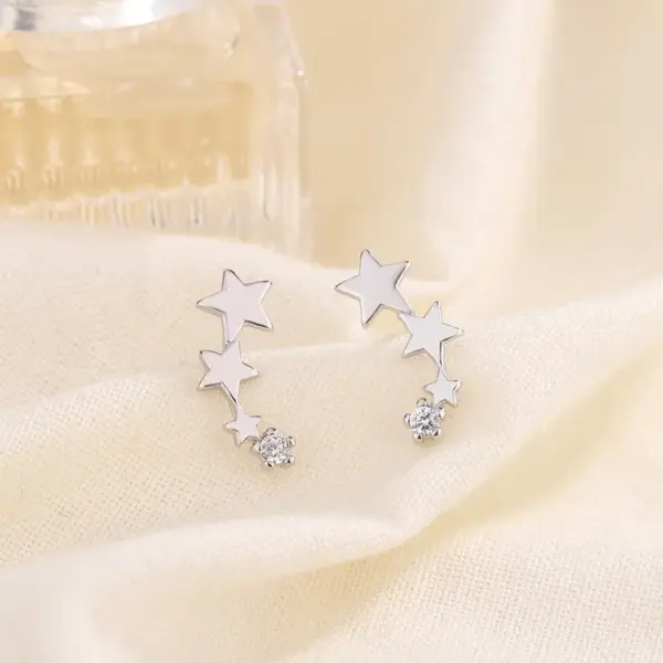 Wholesale Fashion Star Copper Inlay Zircon Ear Studs 1 Pair