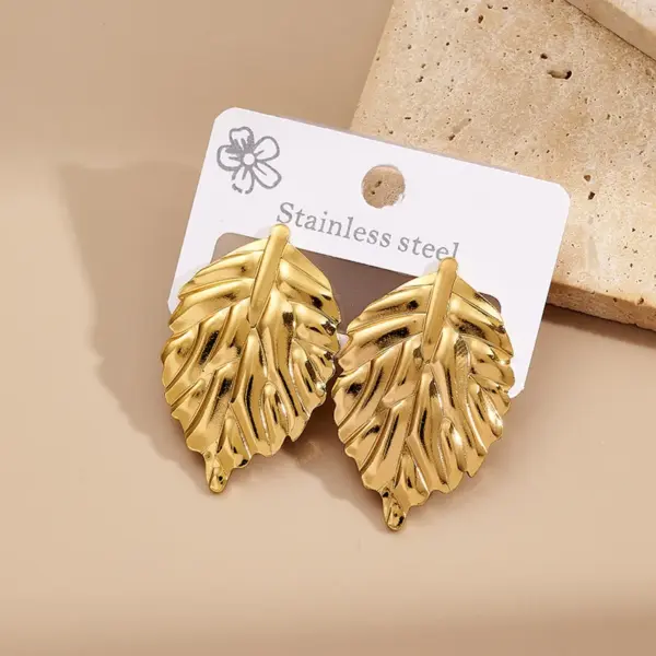 Wholesale Spiral Butterfly Knot Leaf Letter B Earrings Fashionable Stainless Steel 201 Gold Plated Women's Jewelry Accessories