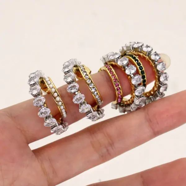 Wholesale PVD Coated 18K Gold Real Gold Plated C Shape 304 Stainless Steel Casual Shiny Waterproof Non Tarnish Ear Studs