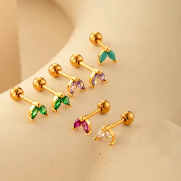 Wholesale 1 Piece 316 Stainless Steel Copper Ear Cartilage Rings & Studs Water Droplets