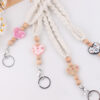 Wholesale New Handmade Woven Necklace Keychain Creative DIY Heart Silicone Beads Brand Work Id Lanyard