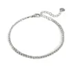 Wholesale Exquisite Stainless Steel 18K Gold Plated Zircon Full Diamond Chain Bracelet Luxury Minimalist Style Lobster Clasp Geometric Pattern