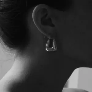 Wholesale 304 Stainless Steel Geometric PVD Coated 18K Real Gold Plated 18K Gold Retro Waterproof Non Tarnish Plating Earrings