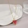 Wholesale PVD Coated 18K Gold Plated Heart Shape Stainless Steel Luxurious Waterproof Non Tarnish 304 Stainless Steel Pendant Necklace
